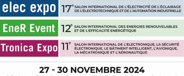 بيان صحفي معارض EneR Event ، elec expo و Tronica expo ، الموعد المنتظر لصناعة الطاقة في الدار البيضاء بيان صحفي معارض EneR Event ، elec expo و Tronica expo ، الموعد المنتظر لصناعة الطاقة في الدار البيضاء