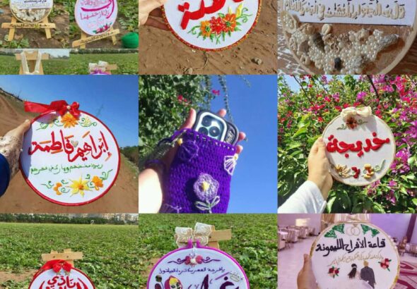 خولة نمدجا تتميز في التطريز اليدوي ، حيث تضيف لمسة فنية مميزة